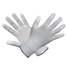 Polyester / Nylon Handschuhe mit weißem PU beschichtet
